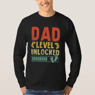Pappa Nivå Upplåst Retro Videospel Graviditet Fett T Shirt