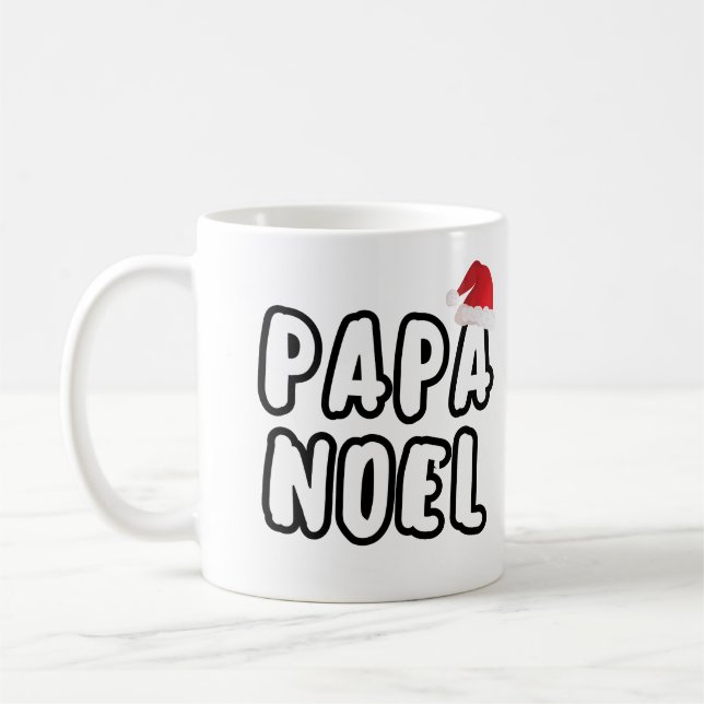 Pappa Noel Santa Hat-jultypografi Kaffemugg (Vänster)