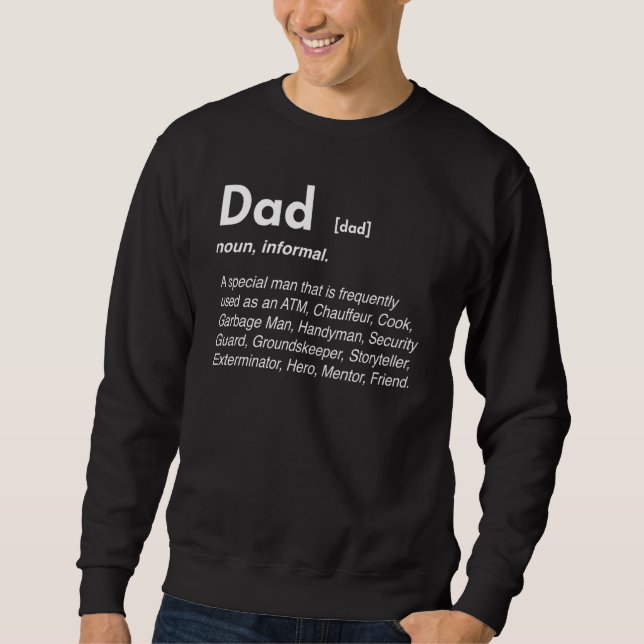 Pappa Noun Dictionary Ord Definition Atm Funny Fat Lång Ärmad Tröja (Framsida)