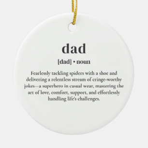 Pappa Noun Funny Definition Fars dag Julgransprydnad Keramik