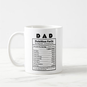 Pappa Nutrition Fact Anpassat namn Mugg