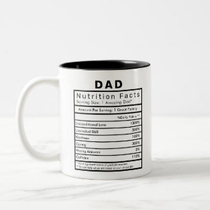 Pappa Nutrition Facts Statistics Funny Två-Tonad Mugg