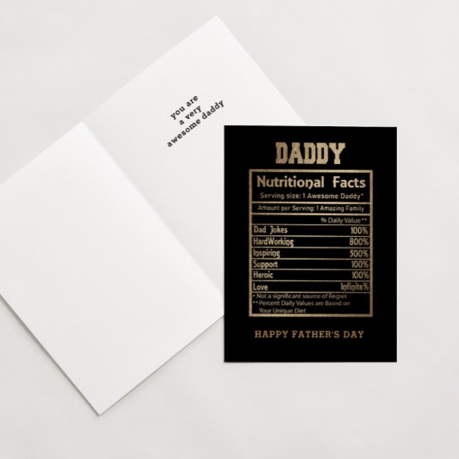 Pappa Nutritional Facts Fars dag Card Kort (Skapare uppladdad)
