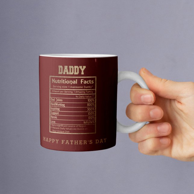 Pappa Nutritional Facts Fars dag Coffee Mugg (Skapare uppladdad)