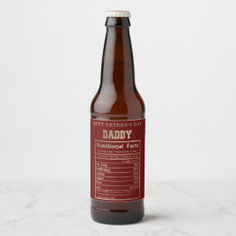 Pappa Nutritional Facts Fars dag Ölflaska Etikett