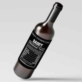 Pappa Nutritional Facts Fars dag Vin-etikett Vinflaska Etikett