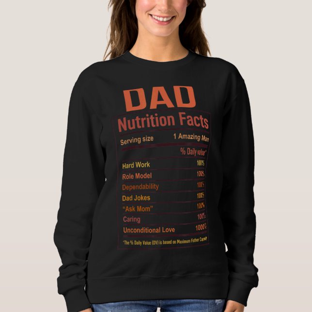 Pappa Nutritions Fact Far Day Humous Pappa T Shirt (Framsida)