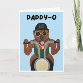 Pappa-O Glad fars dag Pit Bull Biker Kort