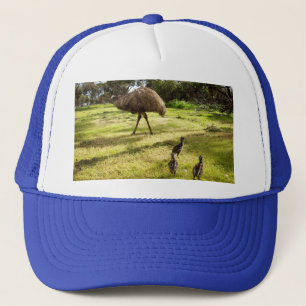 Pappa och Baby Emus. Keps