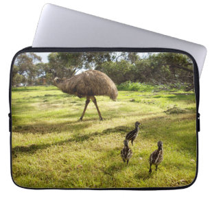 Pappa och Baby Emus. Laptop Fodral