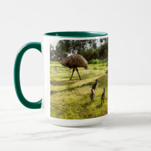 Pappa och Baby Emus. Mugg