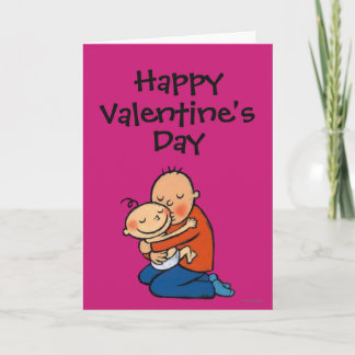 Pappa och Baby Hugger Helgkort