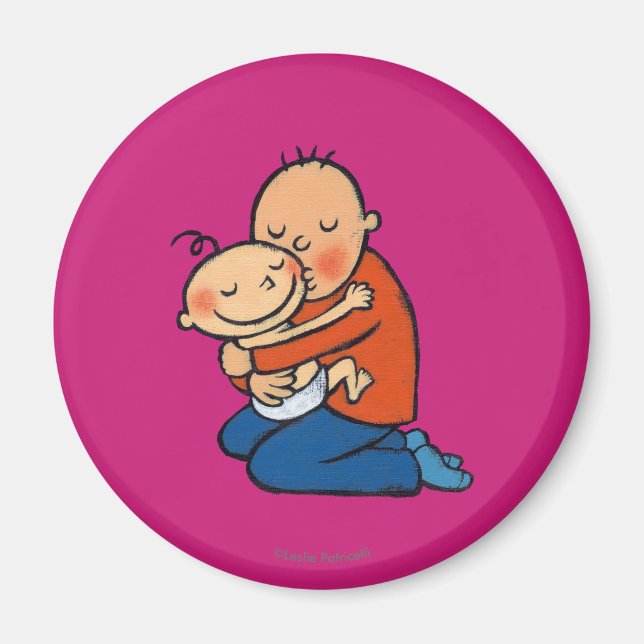 Pappa och Baby Hugger Magnet (Framsidan)