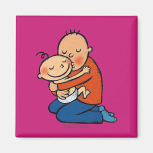 Pappa och Baby Hugger Magnet