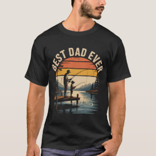 Pappa och barn fiskar vintage t shirt