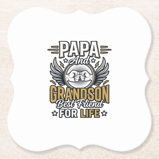 Pappa Och Barnbarn Bästa Vän För Livet Tröja Desig Underlägg Papper (Framsida)