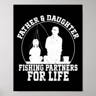 Pappa och dotter som fiskar partners för livet poster
