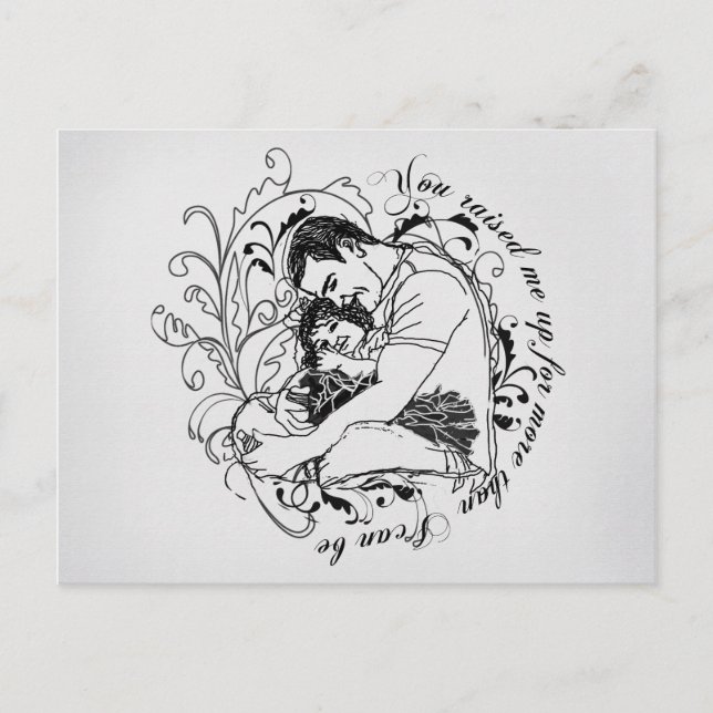 Pappa och dotter vykort (Framsida)