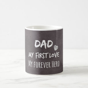 Pappa och dottercitat: First Kärlek, Forever Hero Kaffemugg