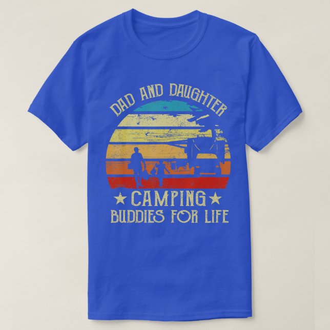 Pappa och dotters campingcentrum för livet t shirt (Design framsida)