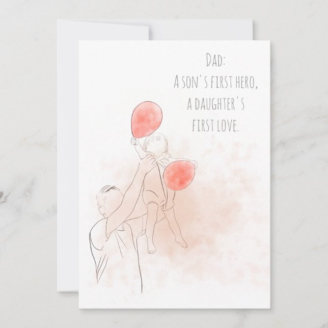 Pappa och fars dag-kort för barn inbjudningar (Framsida)