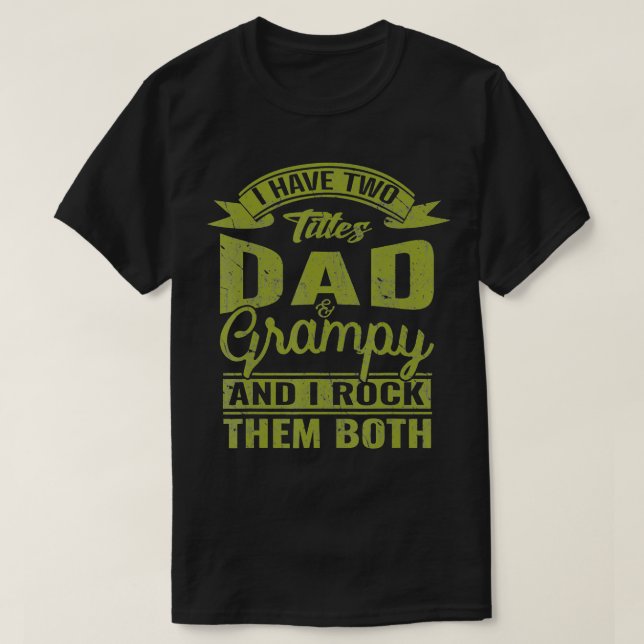 Pappa och Grampy Fars dag Grandpa Gift för manar T Shirt (Design framsida)