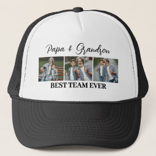 Pappa och Grandson Best Team Anpassningsbar 3 Foto Keps