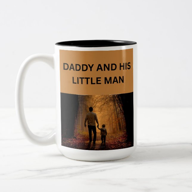 Pappa och hans lilla man Två-Tonad mugg (Vänster)