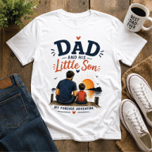 Pappa och hans lilla son för alltid äventyrs T-shi