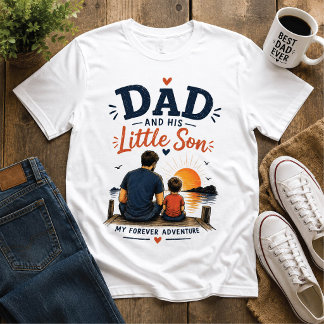 Pappa och hans lilla son för alltid äventyrs T-shi T Shirt