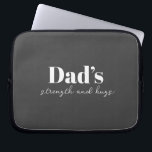 Pappa och Hugs - Fars dag Gift | Laptop Fodral<br><div class="desc">Behålla Pappa organiserade på resande fot med denna Personlig Electronics Bag för "Pappa's Strength and Hugs" - en tankfull och praktisk julklapp för Far Dag som bär mer än bara kablar och laddare. Med en elegant design och ett uppriktigt budskap är den här teknikpåsen perfekt för att lagra elektronik, tillbehör...</div>