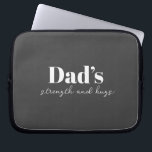 Pappa och Hugs - Fars dag Gift | Laptop Fodral<br><div class="desc">Behålla Pappa organiserade på resande fot med denna Personlig Electronics Bag för "Pappa's Strength and Hugs" - en tankfull och praktisk julklapp för Far Dag som bär mer än bara kablar och laddare. Med en elegant design och ett uppriktigt budskap är den här teknikpåsen perfekt för att lagra elektronik, tillbehör...</div>