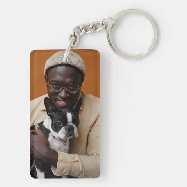 Pappa och hund foto (Baksidan)