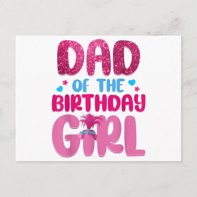 Pappa och mamma födelsedagsflicka familj matchande vykort (Framsida)