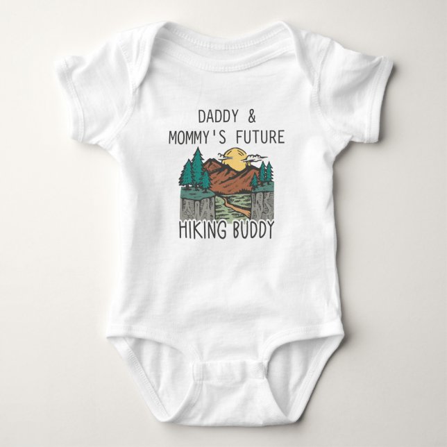 Pappa och Mamma Framtida Hiking Buddy - Cute Hiker T Shirt (Framsida)