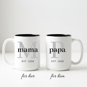Pappa och Mamma Mugg Set Personlig Gåva till Föräl