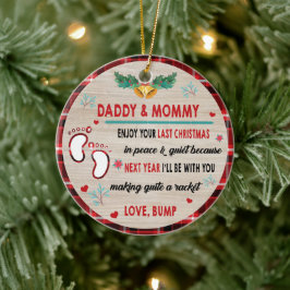 Pappa och Mamma Njut av din sista jul Julgransprydnad Keramik