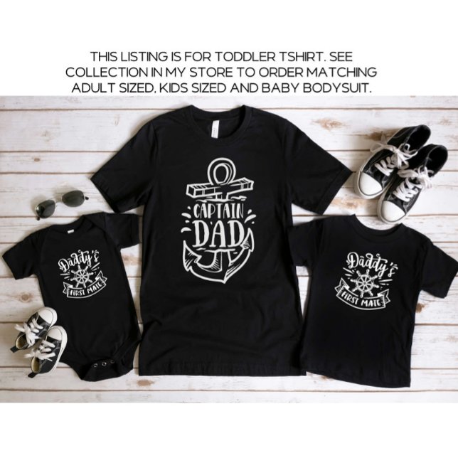 Pappa och Me Pappor First Mate T Shirt (Skapare uppladdad)
