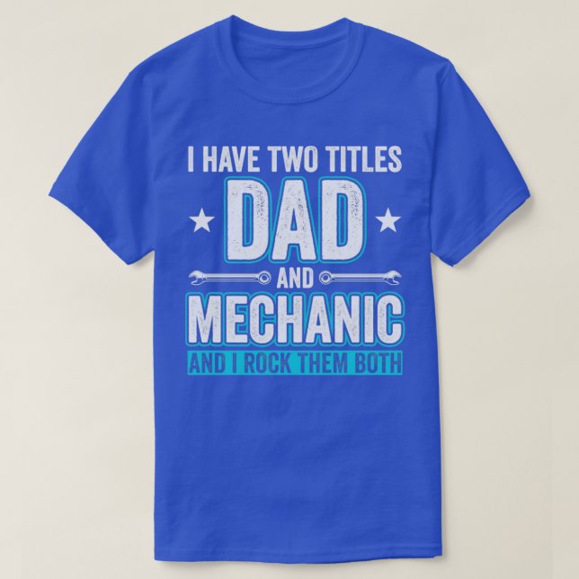 Pappa och Mechanic Funny Garage Fixing Cars Far1 T Shirt (Design framsida)
