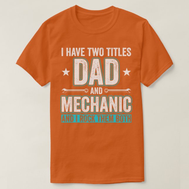 Pappa och Mechanic Funny Garage Fixing Cars Far 1 T Shirt (Design framsida)