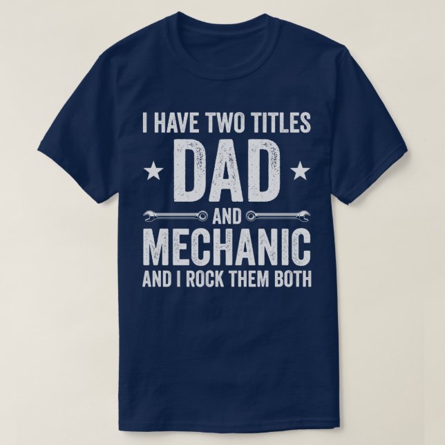 Pappa och Mechanic Funny Garage Fixing s Far T Shirt (Design framsida)