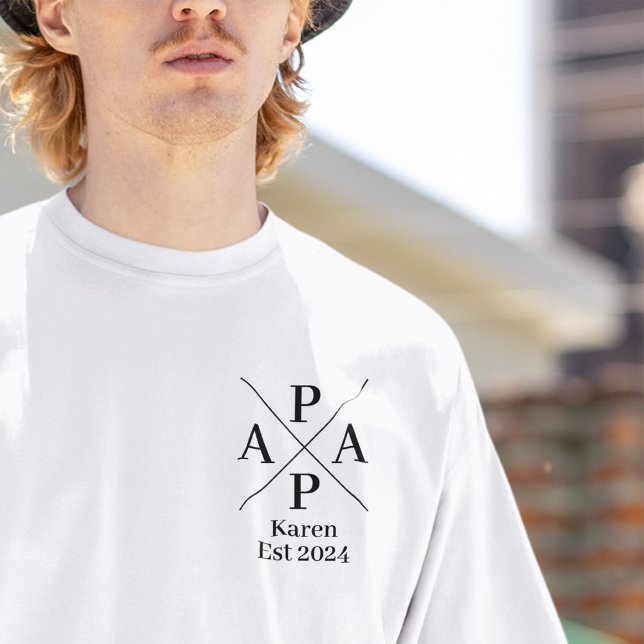 Pappa och Namn Anpassningsbar Monogram Fars dag T Shirt (Skapare uppladdad)