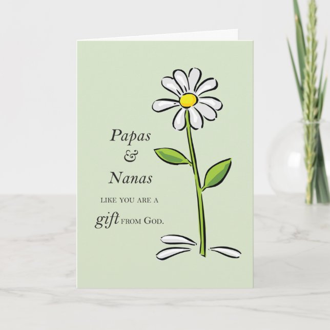 Pappa och Nana Gift från Guds Daisy Religiösa Kort (Framsida)