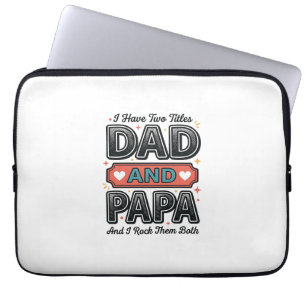 Pappa Och Papa Vintage Gravyr Fader Gåva Design_ Laptop Fodral