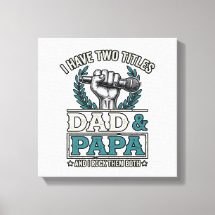 Pappa Och Pappa Rock Titlar Vintage Mikrofon Tröja Canvastryck