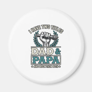 Pappa Och Pappa Rock Titlar Vintage Mikrofon Tröja Magnet