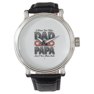 Pappa Och Pappa Vintage Gravyr Fader Gåva Design_ Armbandsur