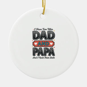 Pappa Och Pappa Vintage Gravyr Fader Gåva Design_ Julgransprydnad Keramik