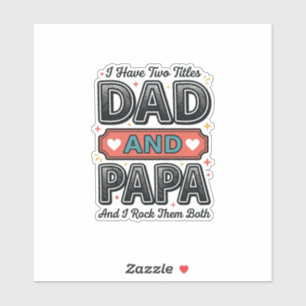 Pappa Och Pappa Vintage Gravyr Fader Gåva Design_ Klistermärken