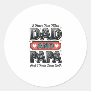 Pappa Och Pappa Vintage Gravyr Fader Gåva Design_ Runt Klistermärke